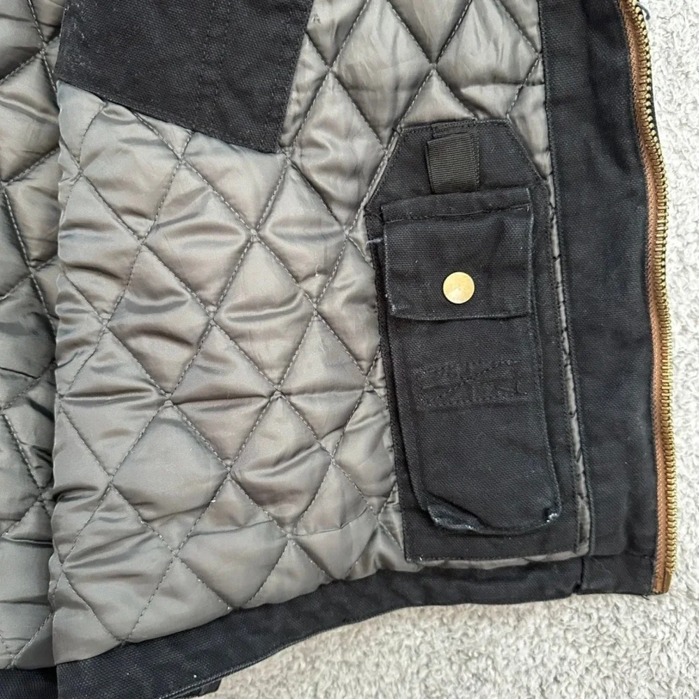 Venado Men's 2XL Concealed Carry Black Canvas Quilted Vest Full Zip Utility